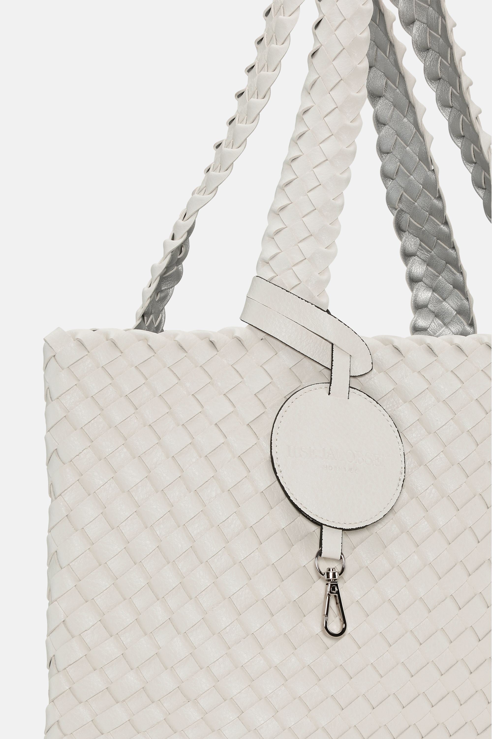Tote Bag Flettet - White Silver